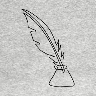 One line feather T-Shirt